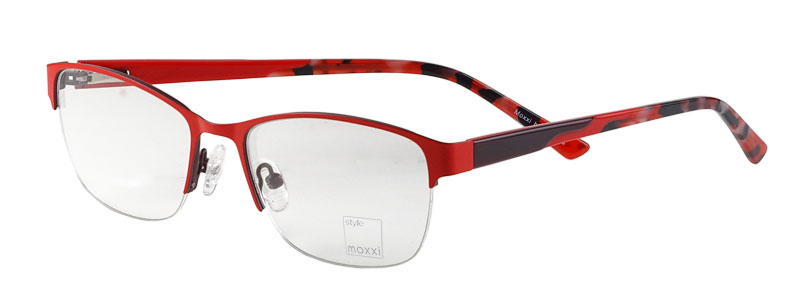 Moxxi Damenbrille, rot - schwarz matt - 1-2-3 Brille - Online Shop