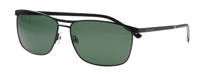 Tom Tailor Herrensonnenbrille, schwarz matt-grün - 1-2-3 Brille 